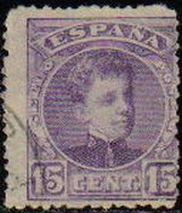 ESPAÑA 1901-5 246 Sello º Alfonso XIII 15c Tipo Cadete Usado con numero de control al dorso Espana Spain Espagne Spagna Espana Spain Espagne Spagna 